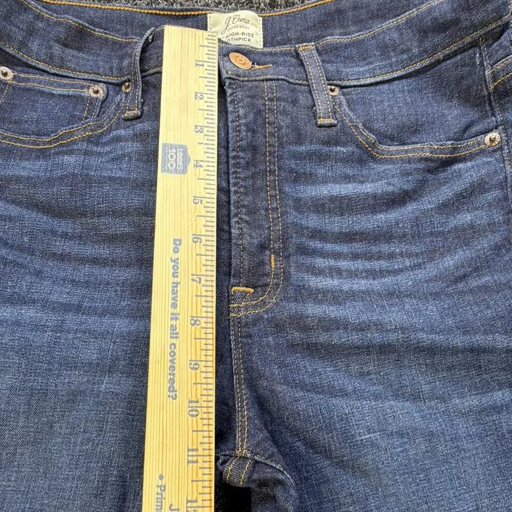 J.Crew Women’s Dark Wash Blue Toothpick Skinny High Rise Stretch 5-Pocket 29